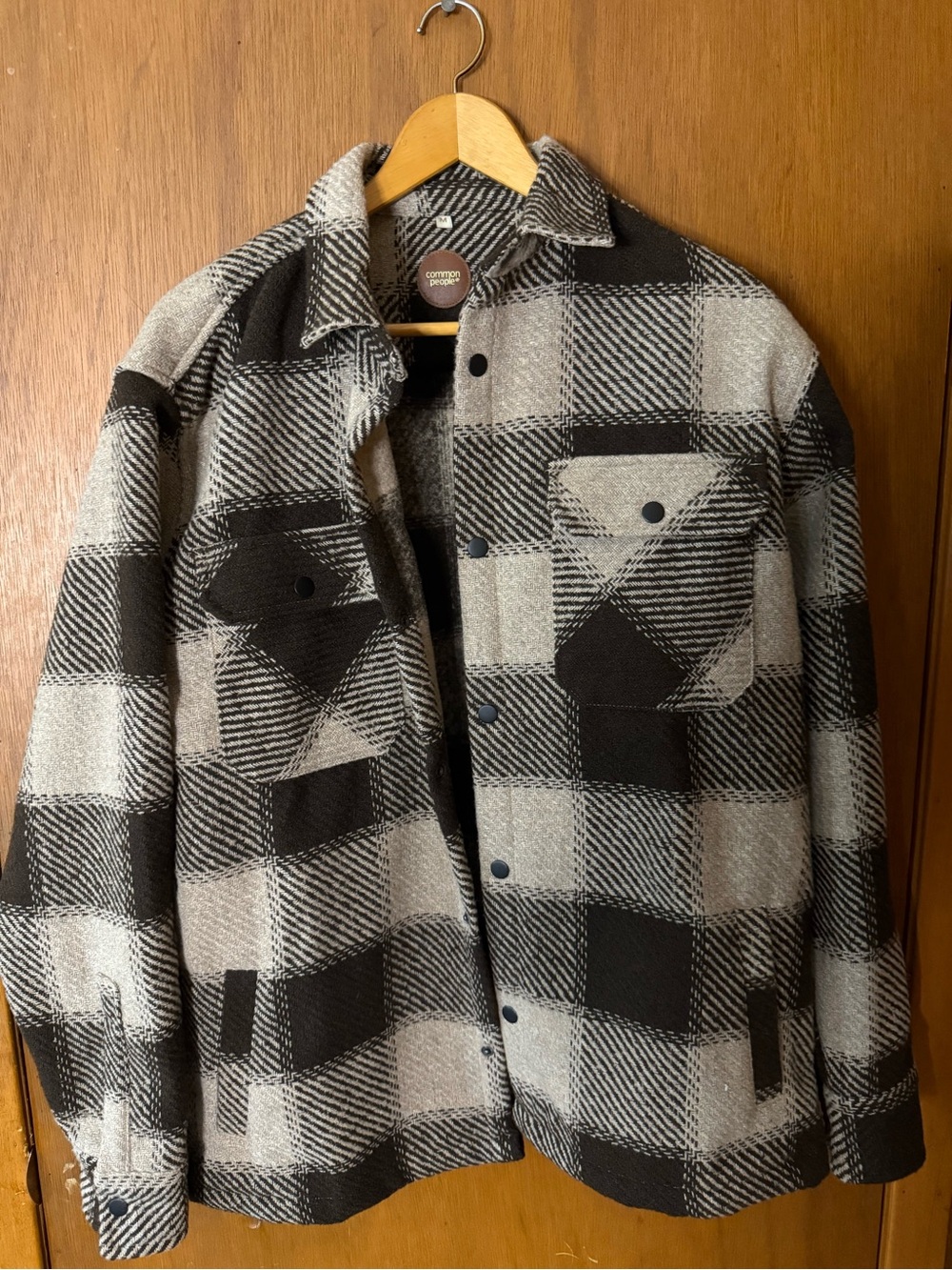Men's Common People Black & Gray Plaid Size Large